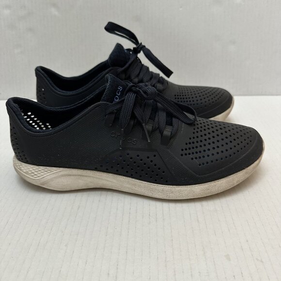 Crocs LiteRide Shoes Mens Size 9 Blue Lace Up Sneakers Lightweight Comfort - Picture 4 of 11